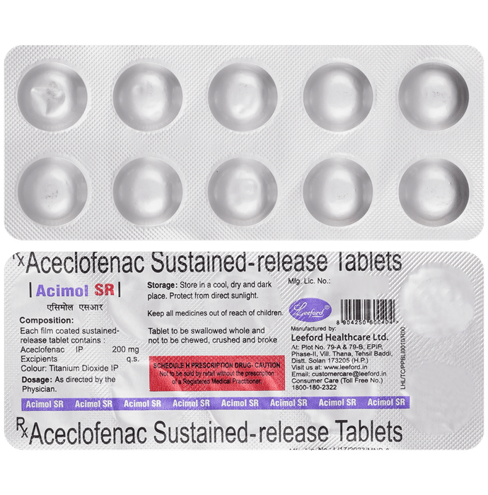 Acimol 200mg Tablet SR