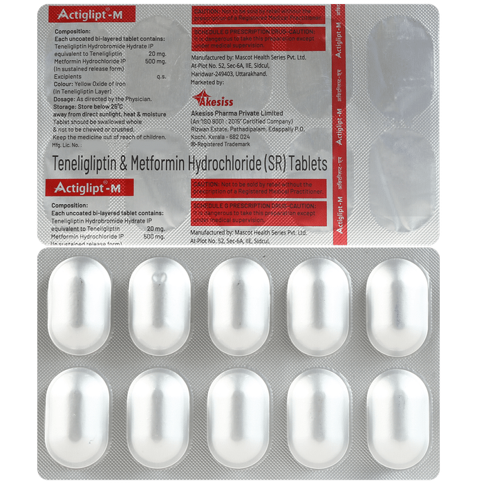 Actiglipt M 500mg/20mg Tablet