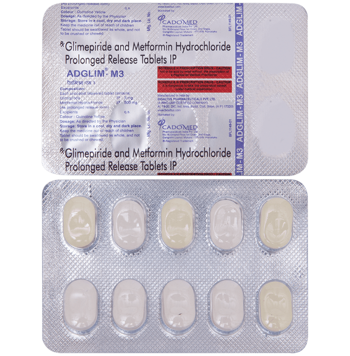 Adglim M 3mg/500mg Tablet PR
