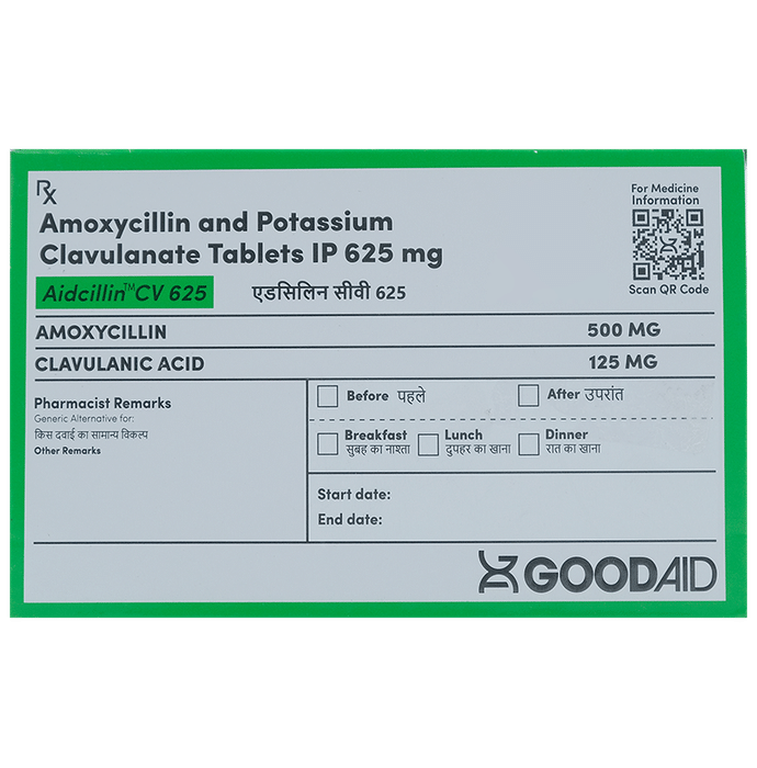 Aidcillin CV 625 Tablet