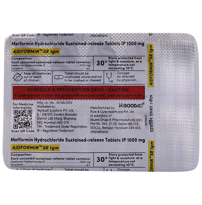Aidformin SR 1gm Tablet