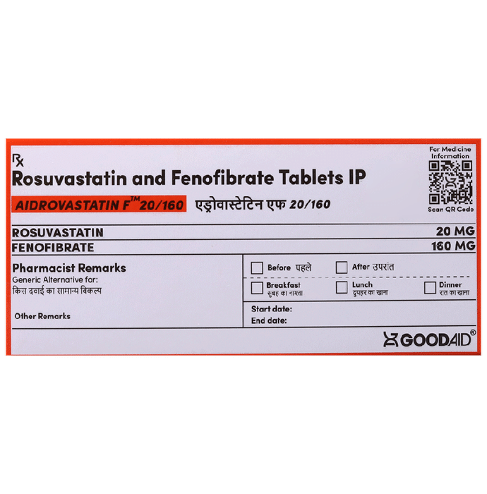 Aidrovastatin F 20/160 Tablet