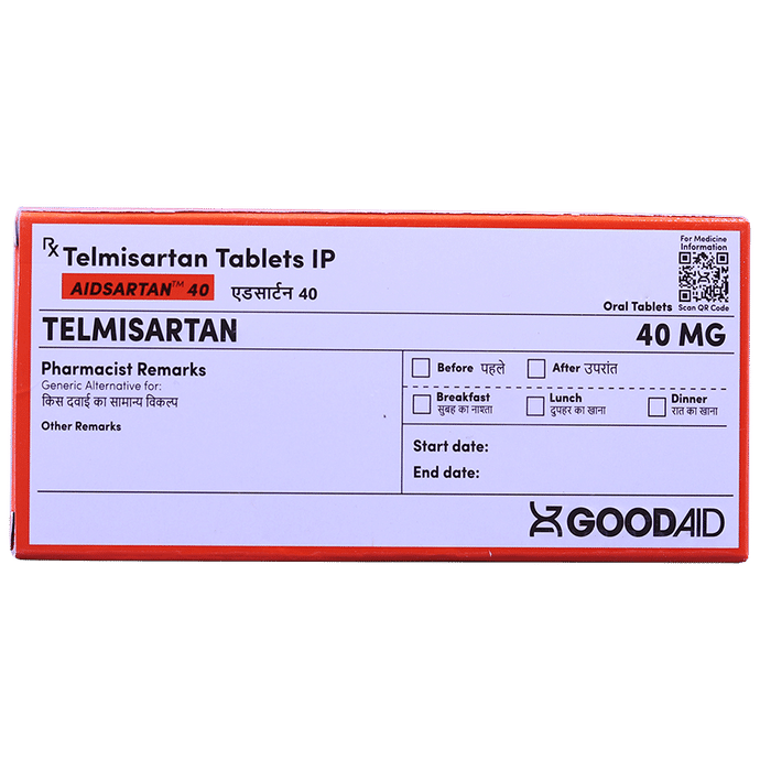 Aidsartan 40 Tablet