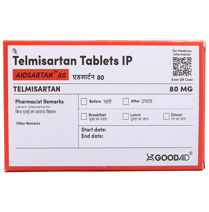 Aidsartan 80 Tablet