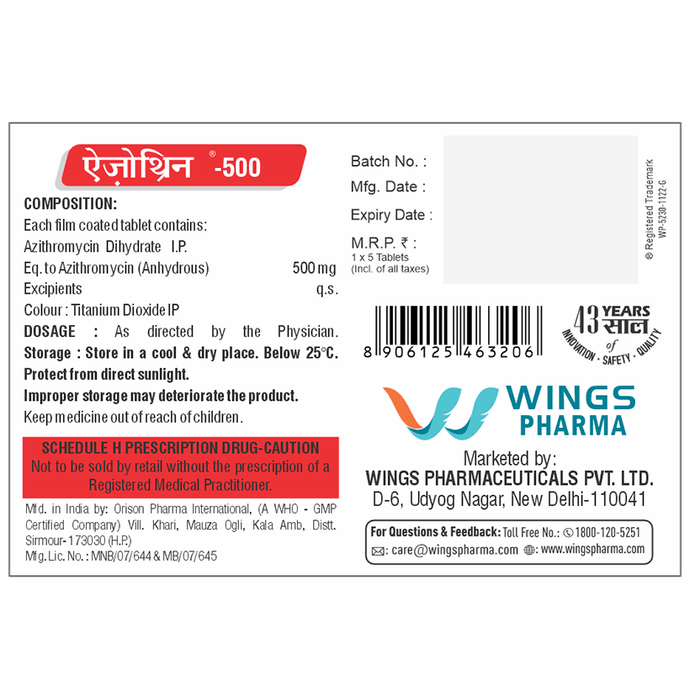 Aizothrin 500 Tablet