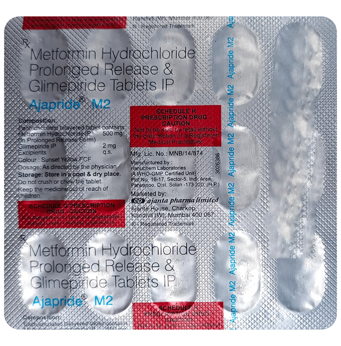 Ajapride M 2mg/500mg Tablet PR