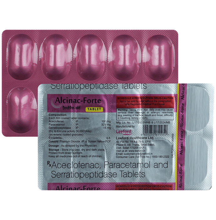 Alcinac Forte 100mg/325mg/15mg Tablet