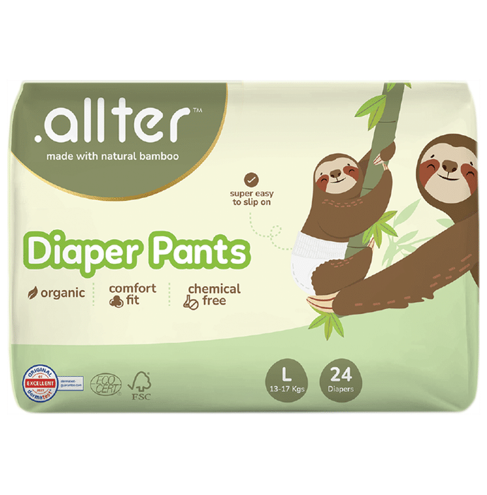 .allter Organic Bamboo Chemical Free Diaper Pant Large