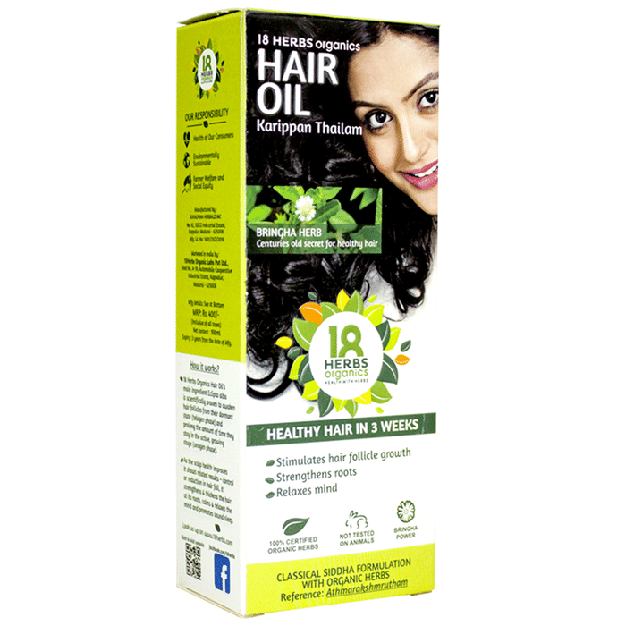 18 Herbs Organics Hair Oil Karippan Thailam