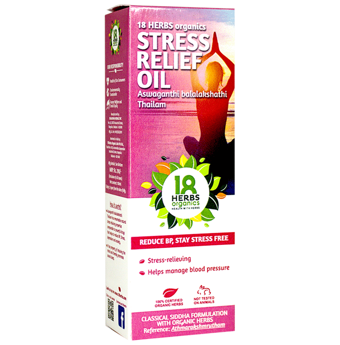 18 Herbs Organics Stress Relief Oil Aswaganthi Balalashathi Thailam