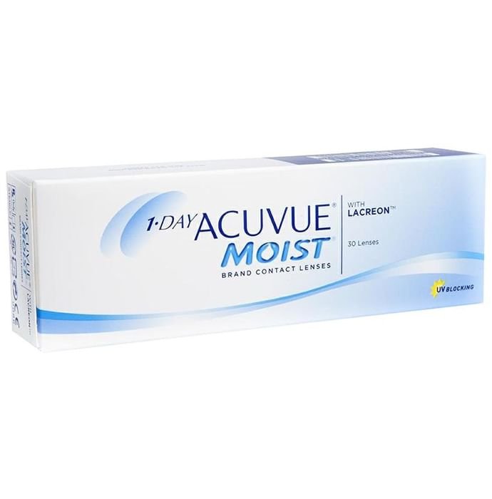 1Day Acuvue Moist with Lacreon Contact Lens Optical Power -6 Transparent Spherical