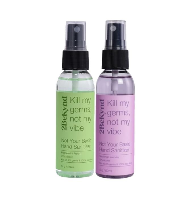 2Bekynd Hand Sanitizer (59ml Each) Peppermint Fresh & Soothing Lavender