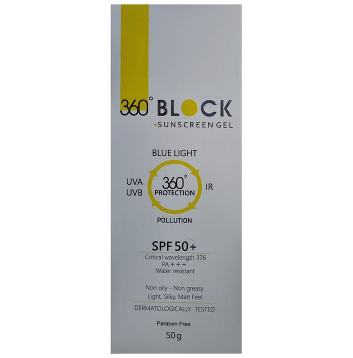 360? Block Sunscreen Gel SPF 50+ PA+++ | 360? UVA/UVB & IR Protection