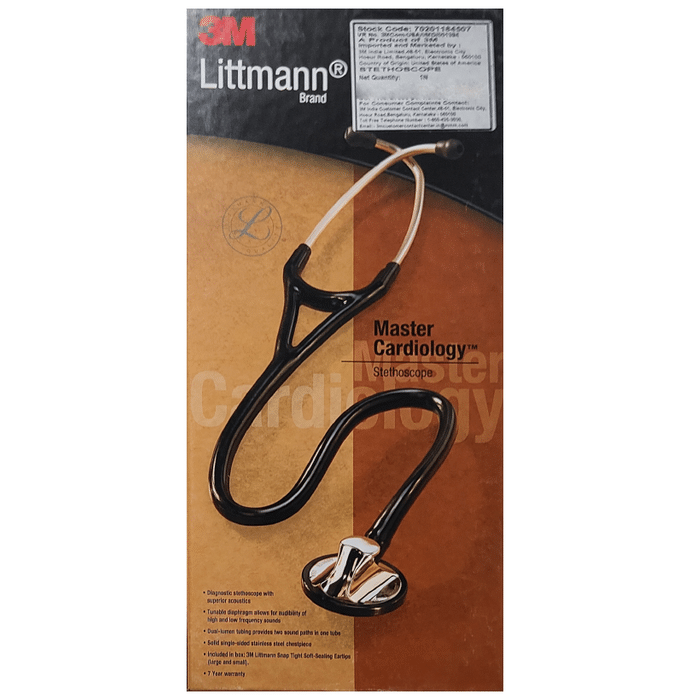 3M Littmann 2161 Master Cardiology Stethoscope, Black Tube, 27 Inch
