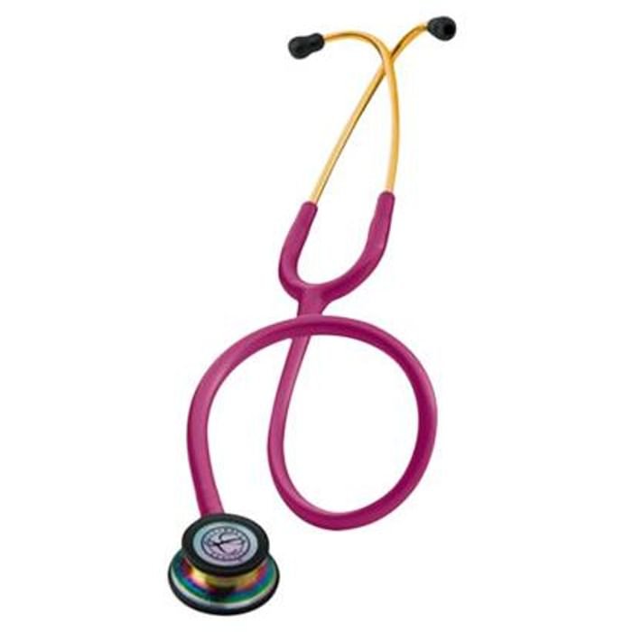 3M Littmann Classic III Stethoscope, Rainbow-Finish, Raspberry Tube, 27 inch, 5806