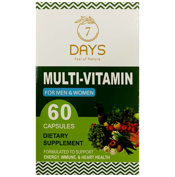 7Days Whole Food Multi-Vitamin Veg Capsule for Men & Women