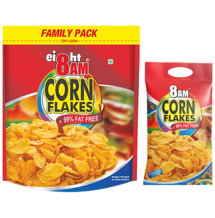 8AM Combo Pack of Corn Flakes (1kg and 500gm)