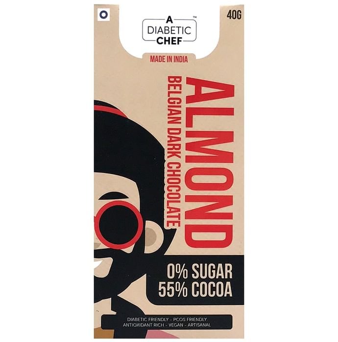 A Diabetic Chef Almond Belgian Dark Chocolate (40gm Each)