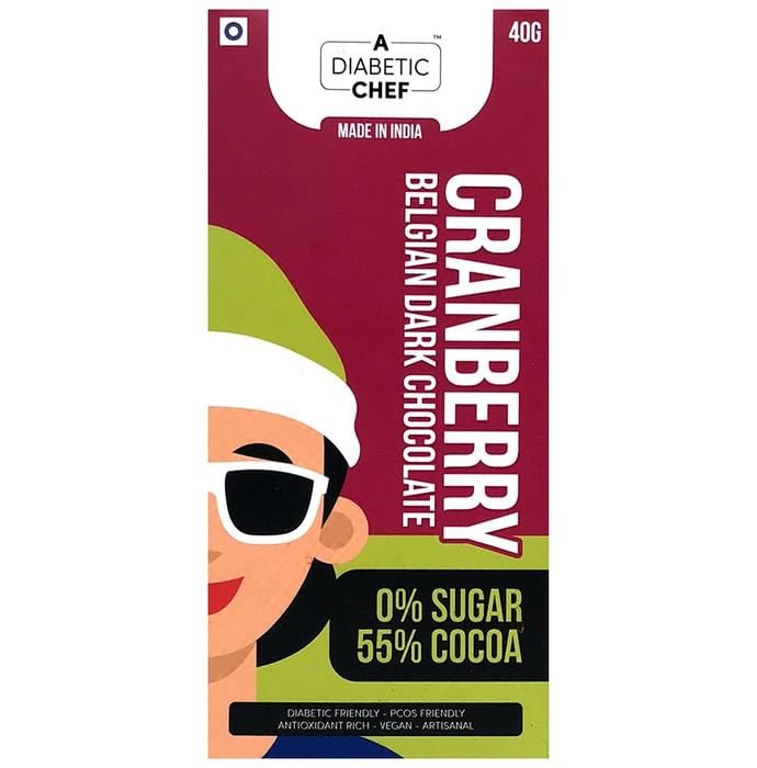 A Diabetic Chef Cranberry Belgian Dark Chocolate (40gm Each)