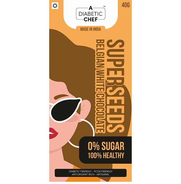 A Diabetic Chef Super Seeds Belgian White Chocolate (40gm Each)