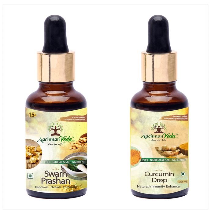 Aachman Veda Swarn Prashan Drop with Aachman Veda Curcumin Drop 30ml Free