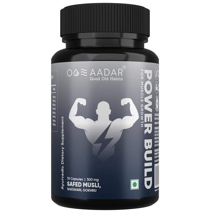 Aadar Power Build for Muscle Growth 500mg Capsule (30 Each)