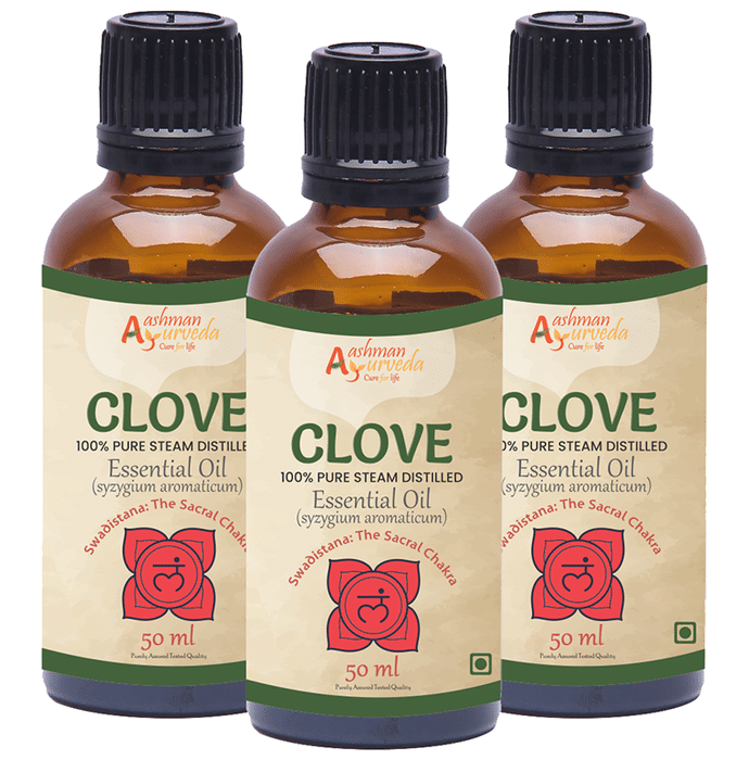 Aashman Ayurveda 100% Pure Steam Distilled Essential Oil (50ml Each) Clove