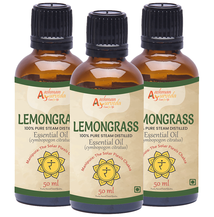 Aashman Ayurveda 100% Pure Steam Distilled Essential Oil (50ml Each) Lemongrass