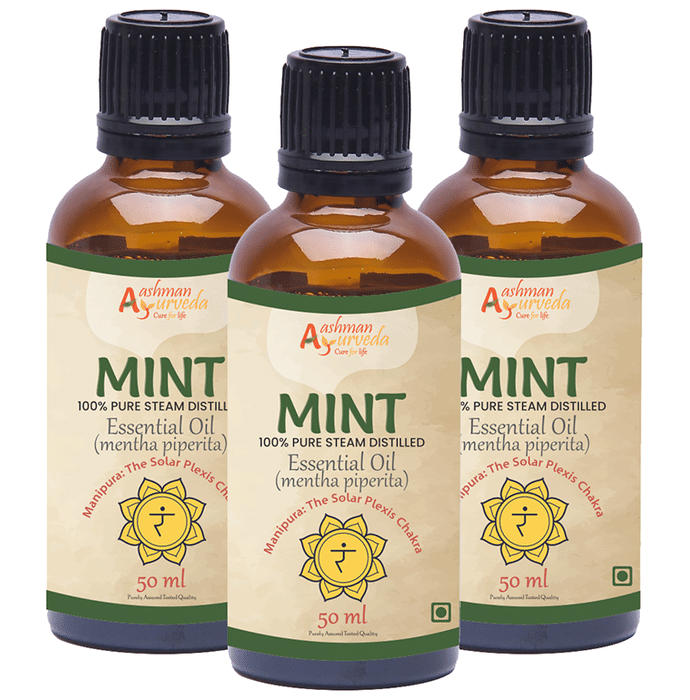Aashman Ayurveda 100% Pure Steam Distilled Essential Oil (50ml Each) Mint