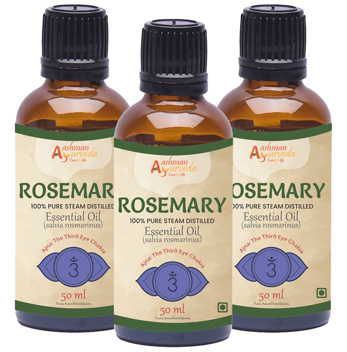 Aashman Ayurveda 100% Pure Steam Distilled Essential Oil (50ml Each) Rosemary